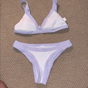 light blue and white bikini set💙🤍